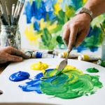 blue and yellow mixture