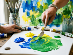 blue and yellow mixture