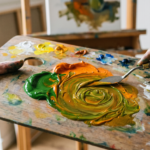 green and orange mixture