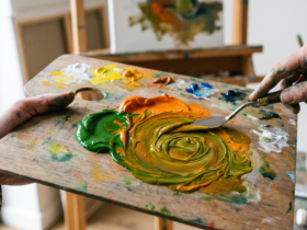 green and orange mixture