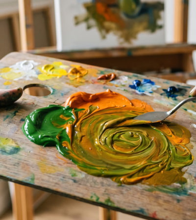green and orange mixture