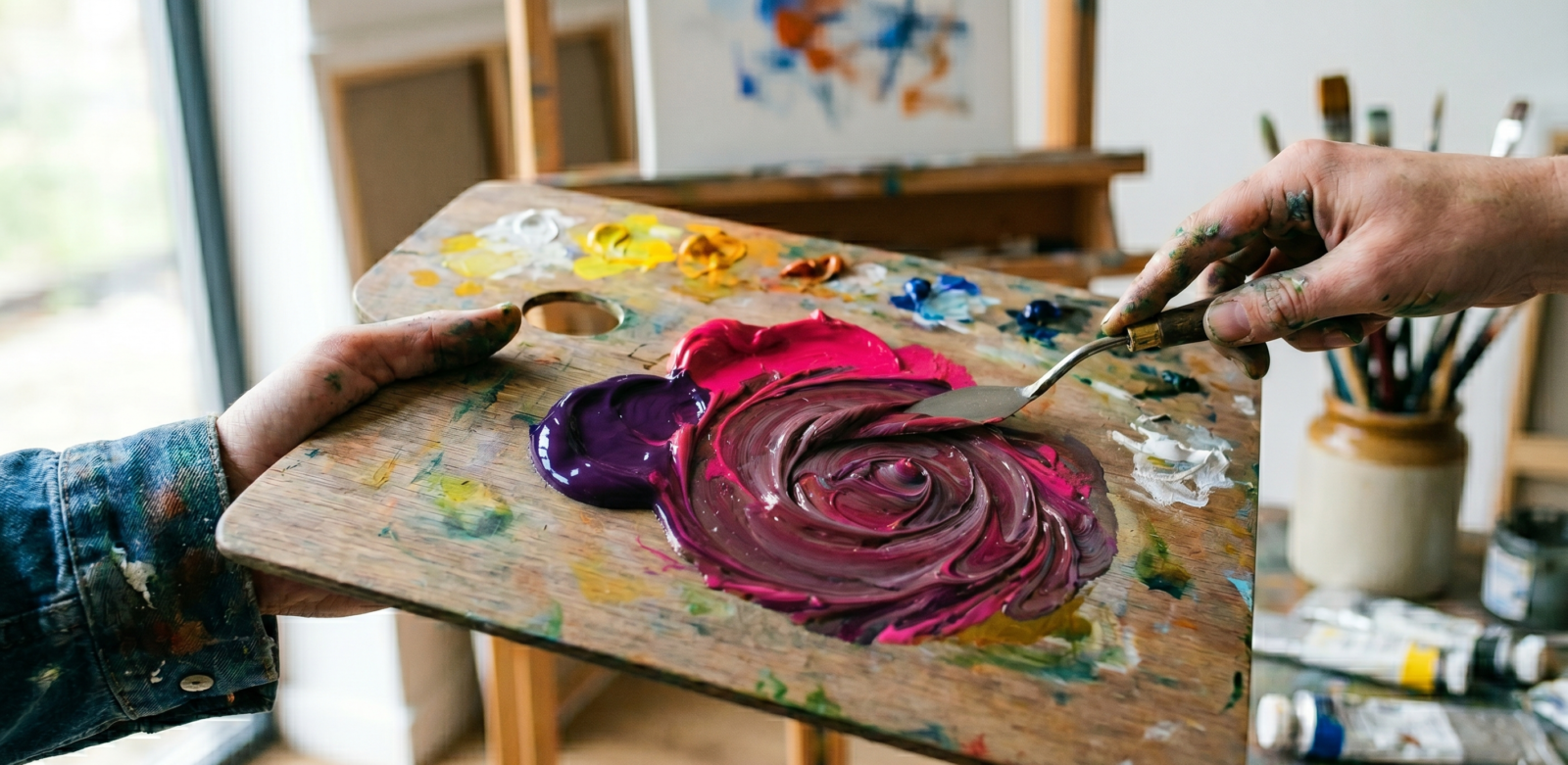 pink and purple colour mixture