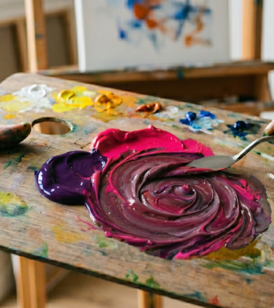 pink and purple colour mixture